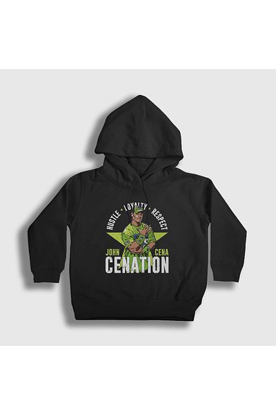 Presmono Унисекс детски суитшърт с качулка John Cena, черен - Cenation V2 Wrestling 496452tt