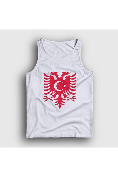 Presmono Tricou alb unisex cu steagul Albaniei Turcia Albania 495033 tt