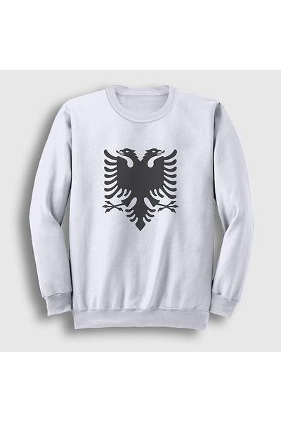 Presmono Φούτερ Unisex Λευκή Αλβανία με σημαία Αλβανίας 494953 ττ