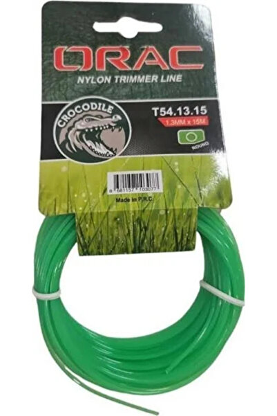 Orac Elektrikli Tırpan Misinası Yuvarlak 2.0 mm 15 m Crocodile Yeşil
