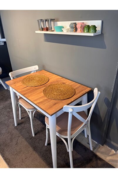 VOGUE TASARIM VE AKSESUAR 60x90 sabit çam rengi bohem tarzı yemek mutfak ve  küçük balkon masası