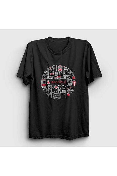 Presmono Μαύρο Unisex Istanbul Tourist T-Shirt - 499591 ττ