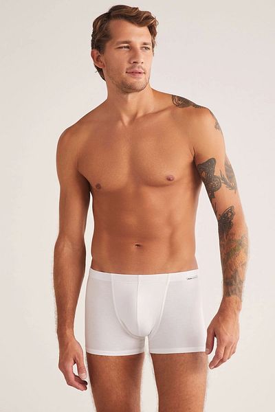 Kom Ανδρικά μποξεράκια Davide White Basic Cotton