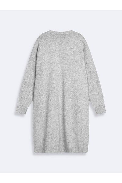 Ltb Open Front Long Sleeve Knitwear Gray Cardigan