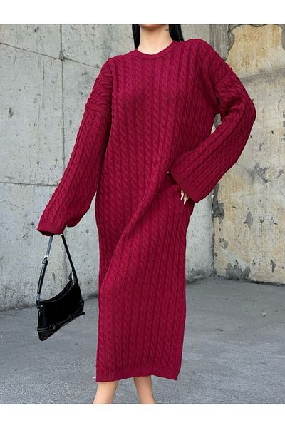 BRTC design Women's Ecru Braid Detailed Knitwear Dress