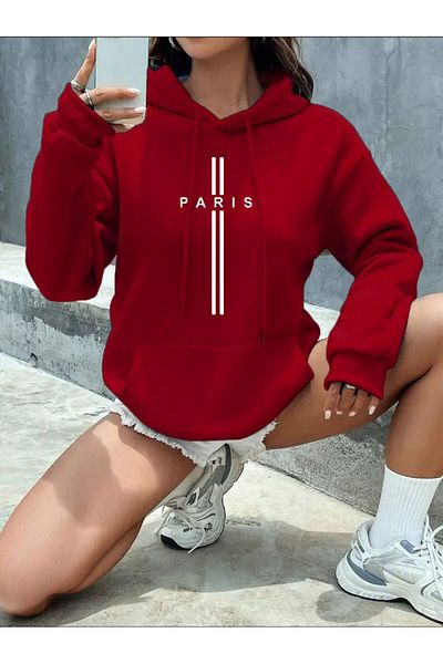 caddekombin Paris Vertical Hooded Pocket Sweatshirt