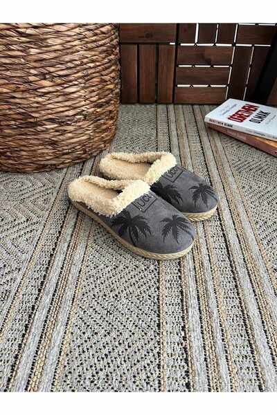 Behtah Kundura Women's Palm Tree Patterned House Slippers Guest Slippers Daily Slippers