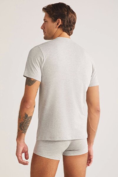 Kom James Crew Neck 2-Piece Men's T-Shirt - Gray