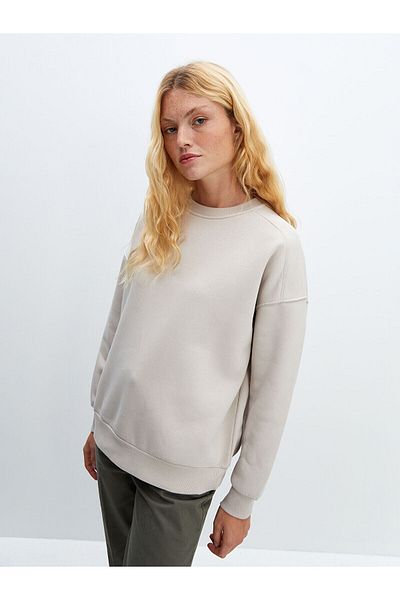LC Waikiki Lw - Дамски дебел суитшърт с кръгло деколте, голям размер