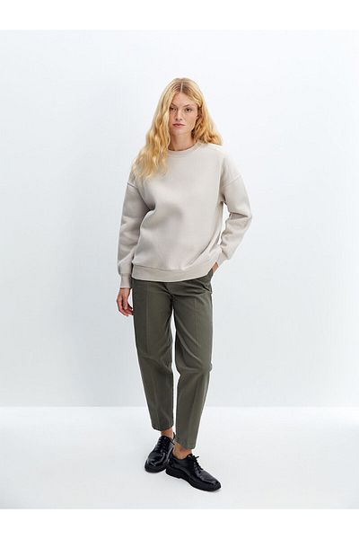 LC Waikiki Lw - Дамски дебел суитшърт с кръгло деколте, голям размер