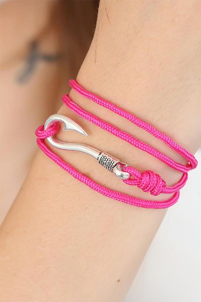 Skygo Fuchsia Color Silver Metal Multiple Bracelet with Hooks - Tj-bb2374-ks