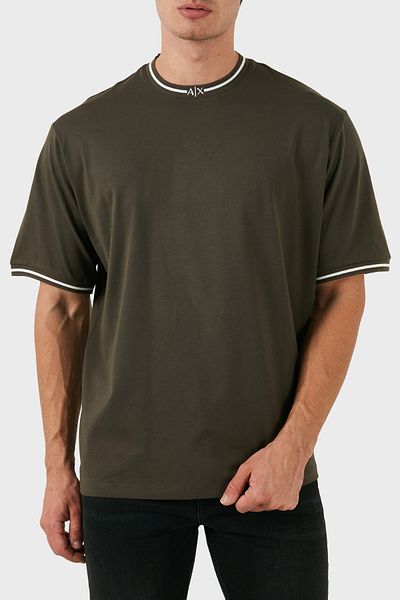 Armani Exchange Ανδρικό μπλουζάκι από βαμβακερό λαιμόκοψη - κανονική εφαρμογή 6DZTHX ZJ9JZ 4896