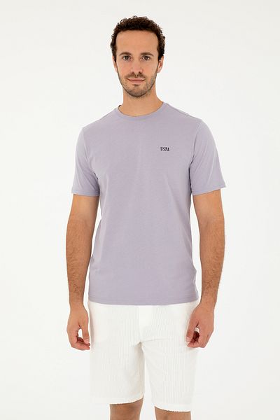 U.S. Polo Assn. Ανδρικό μπλουζάκι με κανονική εφαρμογή με λαιμόκοψη γκρι Basic 50284640 -vr024