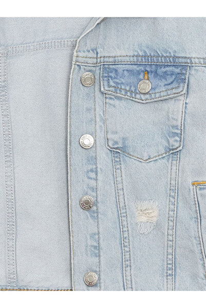 LC Waikiki Lcwk Basic Uzun Kollu Kız Çocuk Jean Ceket