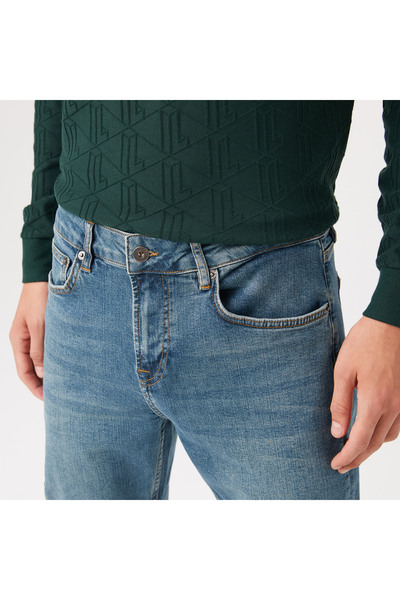Lacoste Erkek Slim Fit Mavi Jean Pantolon