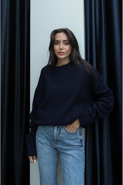 Havoş Πουλόβερ Navy Blue Kelly Oversize