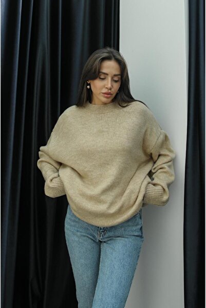 Havoş Bej Kelly Oversize Kazak