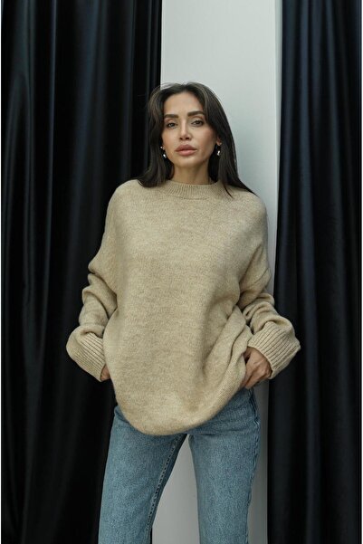 Havoş Bej Kelly Oversize Kazak