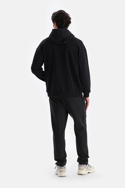 Dagi Schwarzes Herren-Sweatshirt mit Kapuze
