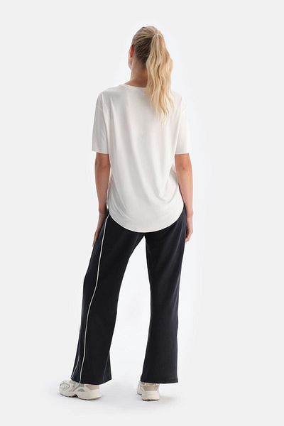 Dagi Pantaloni de trening pentru femei, negri, modal, cu detaliu dublu