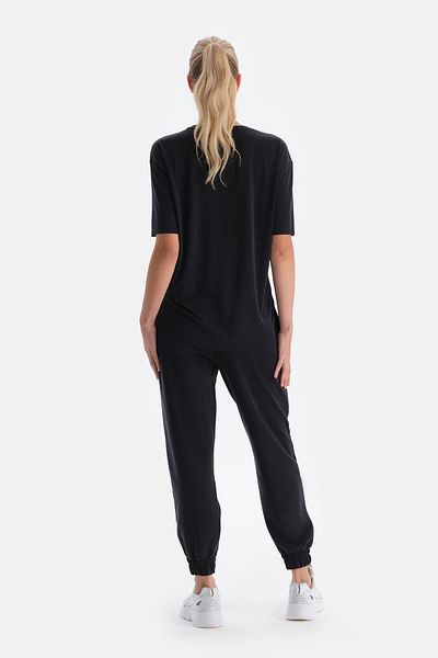Dagi Schwarze Modal-Jogger-Jogginghose für Damen