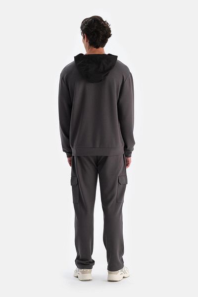 Dagi Anthrazitfarbenes Modal-Sweatshirt mit Kapuze für Herren