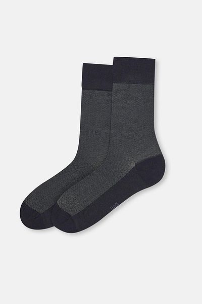 Dagi Marineblaue strukturierte viskose Herrensocken