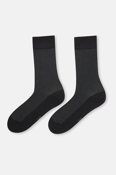 Dagi Schwarze strukturierte viskose Herrensocken