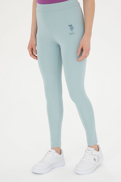 U.S. Polo Assn. بنطال رياضي نسائي عالي الخصر باللون الأخضر المائي 50284055-vr048
