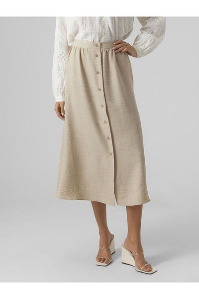 Vero Moda Rock Vmmelaney Hohe Taille Langer Rock