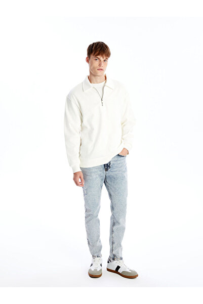 LC Waikiki Екрю Поло з довгими рукавами XSIDE Чоловічий світшот