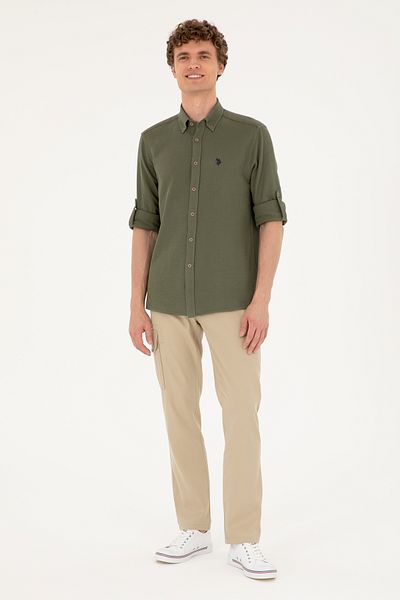 U.S. Polo Assn. Men's Light Khaki Canvas Trousers 50283968 -Vr183