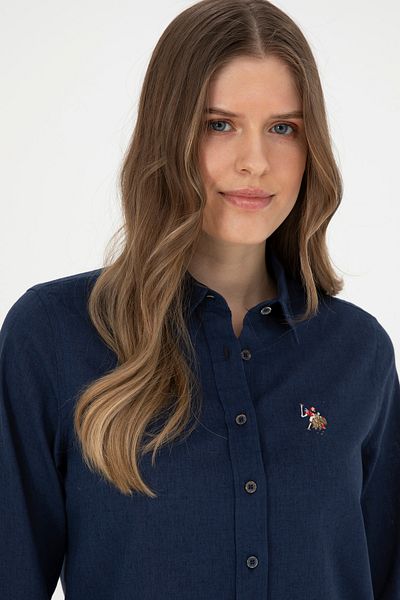 U.S. Polo Assn. Cămașă de damă cu mânecă lungă bleumarin - Model de bază 50283991 -VR033