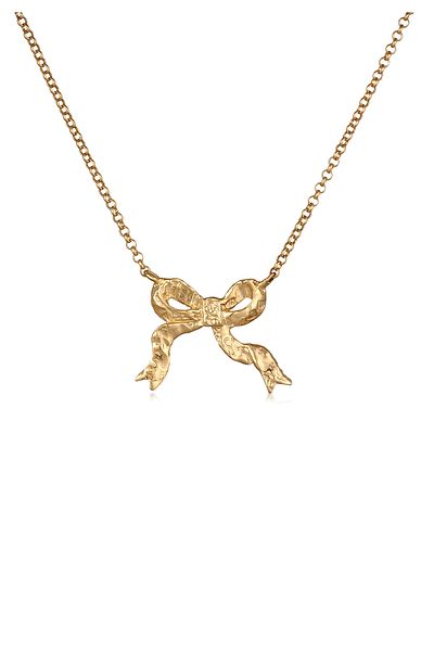 ELLI Necklace Ladies Bow Pendant Basic Trend In 925 Sterling Silver Gold Plated