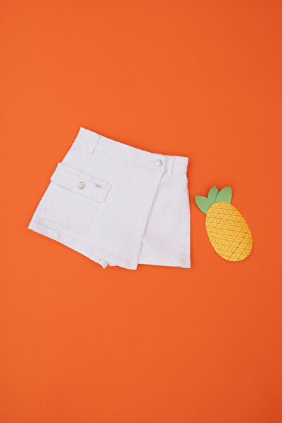 U.S. Polo Assn. Kız Çocuk Beyaz Jean Şort 50283899-DN0015