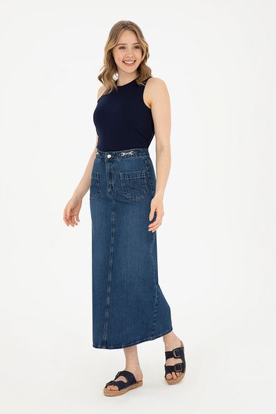 U.S. Polo Assn. Fusta albastra de jeans pentru femei - 50283831 -DN0022