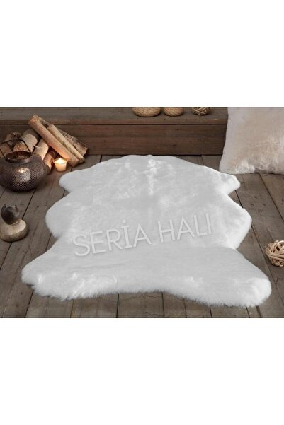 Sarar Seria Halı Beyaz Tavşan Post Halı Kürk Halı Puffy Post