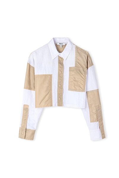 İpekyol Colorblock crop shirt