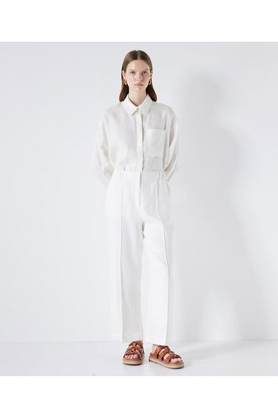İpekyol Straight fit linen trousers