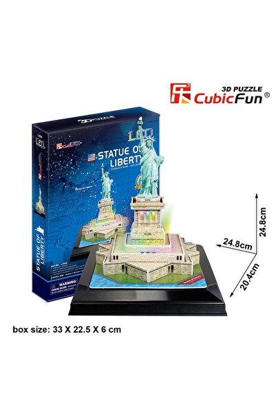 Sunman Cubic Fun 3d 37 Parça Puzzle Özgürlük Anıtı - Abd (LED IŞIKLI)