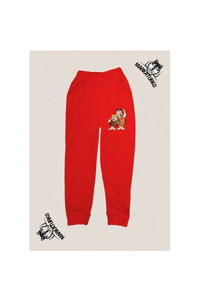MarkaTurko LIGHTER printed unisex Custom Design Cotton red children's tracksuit 105k