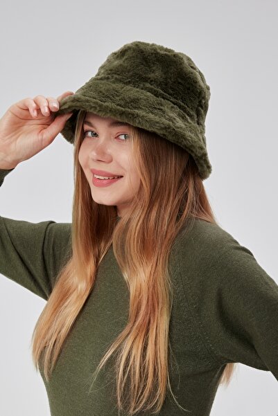 derikem قبعة صياد نسائية من القطيفة على شكل دلو، قبعة نسائية ناعمة وريشية