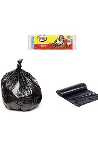 Toptan Bulurum Ögem Large Size Garbage Bag 65x80 Cm 50 Lt 10 Pieces Roll 5 Pack Black