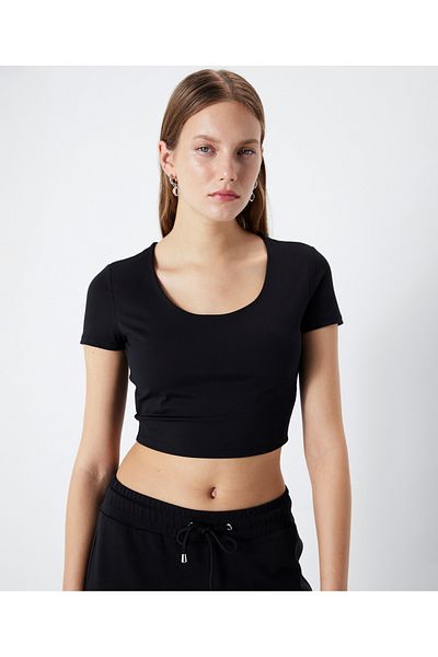 İpekyol Round neck crop T-shirt