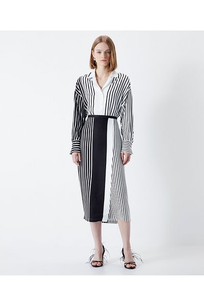 İpekyol Line pattern midi skirt