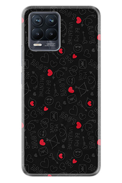 realme 8 - 8 Pro Kılıf Boutique Baskılı Resimli Siyah Kalp ve Ok Pcode -064