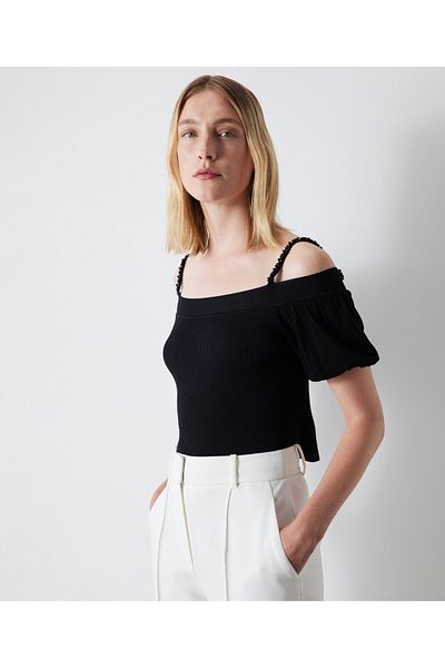İpekyol Kurze Strickmode mit Steinstreifen