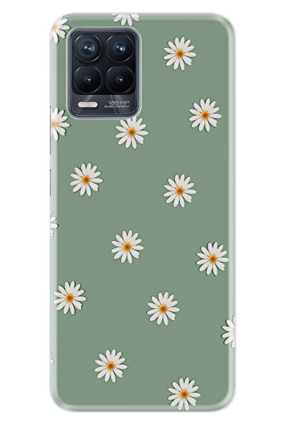 realme 8 - 8 Pro Kılıf Boutique Baskılı Resimli Yeşil Papatyalar Pcode -041