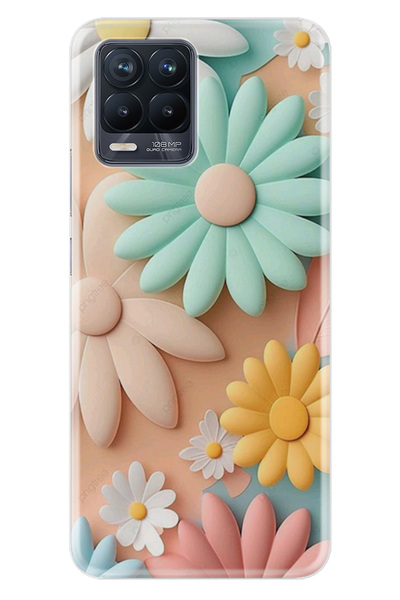realme 8 - 8 Pro Kılıf Boutique Baskılı Resimli Rengarenk Çiçek Pcode -059