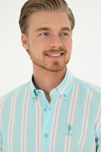 U.S. Polo Assn. Cămașă cu mânecă lungă Mint pentru bărbați 50283797 -VR090